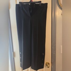Talbots Women's Black Trousers with Button Details